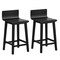 Wood Bar Stools Set of 2 with Solid Back for Kitchen Dining Room or Pub